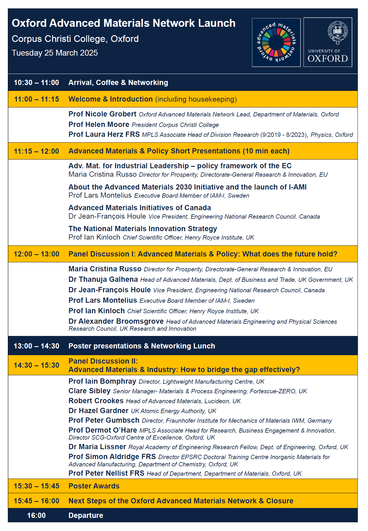 agenda handout
